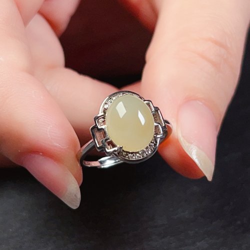 瓔珞珠寶盒 E.L.Jewelry Box 和闐玉蛋面戒指 925純銀 | 天然新疆和闐玉 | 送禮