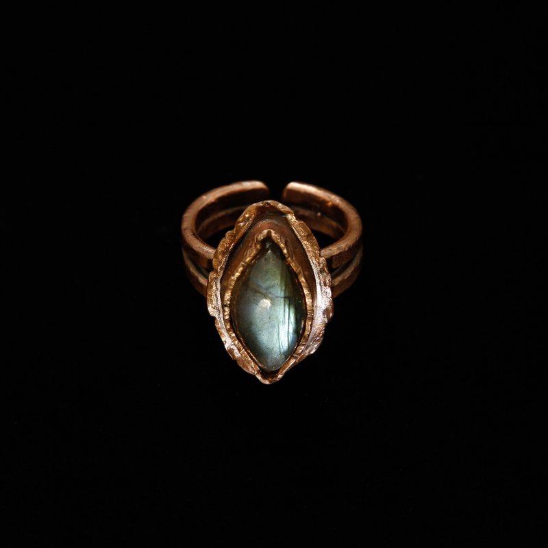 【客製系列】拉長石戒指 (敬請私訊看礦與討論) - 戒指 - 寶石 多色