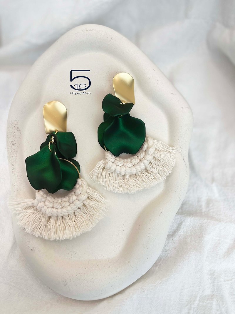 The proud green fairy - Earrings & Clip-ons - Cotton & Hemp 