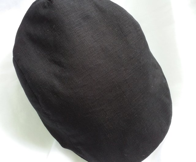 black cotton flat cap