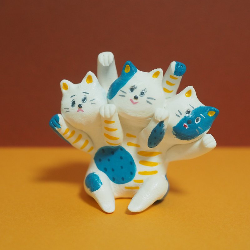 Maneki Cerberus - 公仔/玩偶 - 黏土 白色