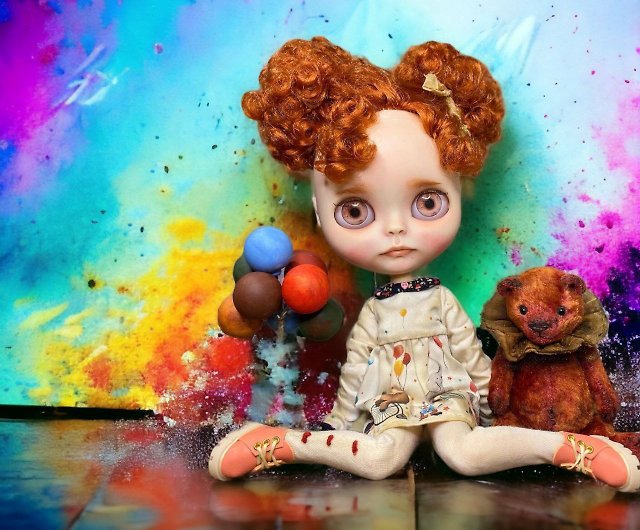 赤毛の女の子カスタムブライス人形オークブライス - ショップ