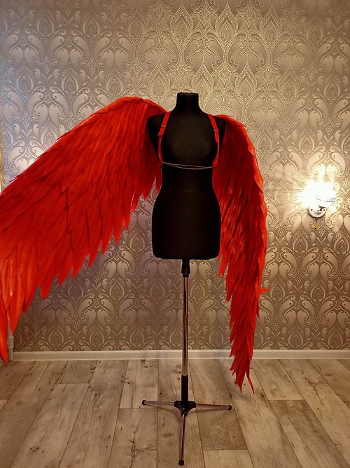 WorkShopMagicShow Angel wings, angel wings costume, red wings, red angel wings,wings cosplay