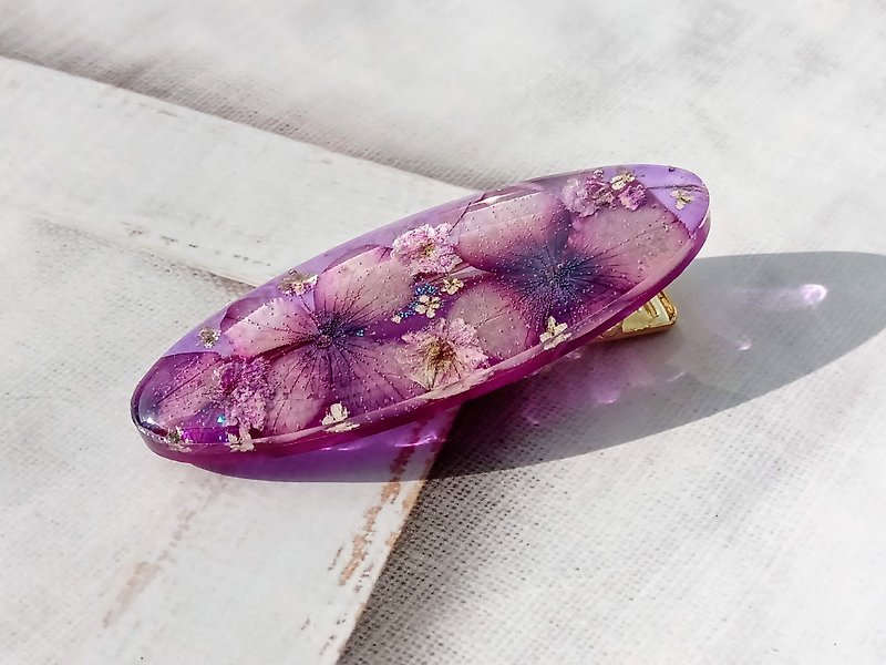 Handmade Flower hair accessory, Cinderella Hair Clip, Purple color - เครื่องประดับผม - วัสดุอื่นๆ สีม่วง