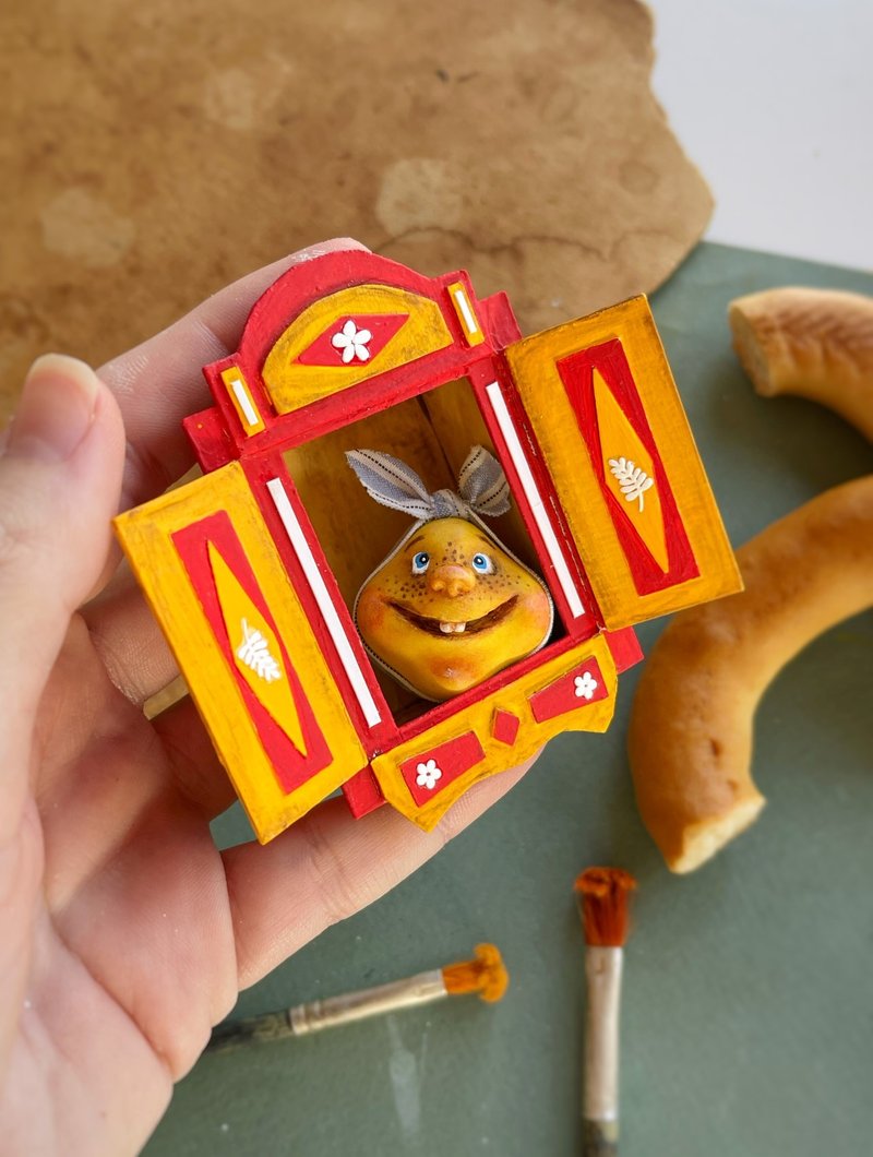 Miniature set, different window with a bun - 玩偶/公仔 - 其他材質 多色