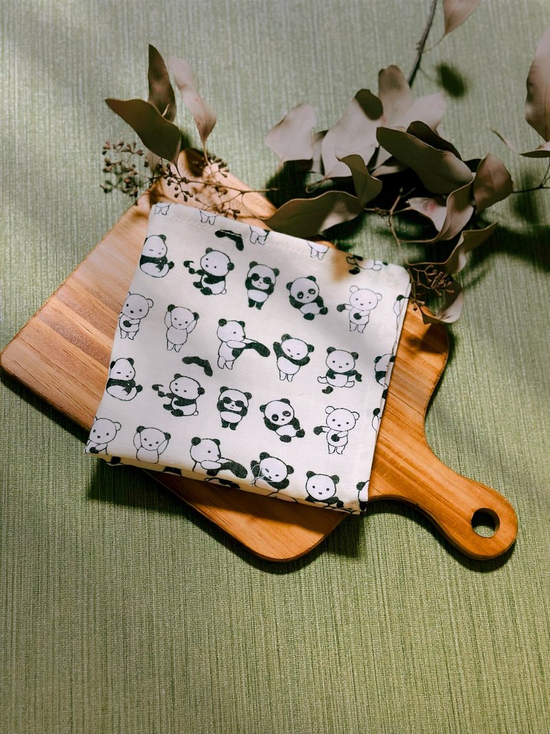 Double yarn handkerchief single layer handkerchief Sometimes I want to be a panda - ผ้าเช็ดหน้า - ผ้าฝ้าย/ผ้าลินิน หลากหลายสี