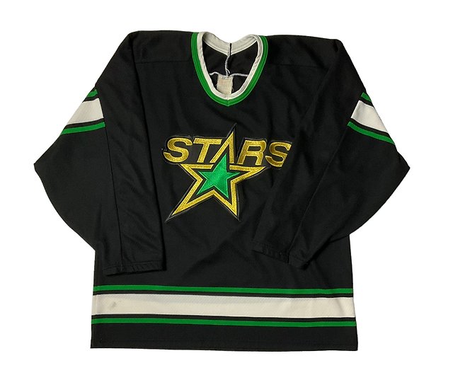 90s CCM Dallas Stars Black Green Hockey Jersey