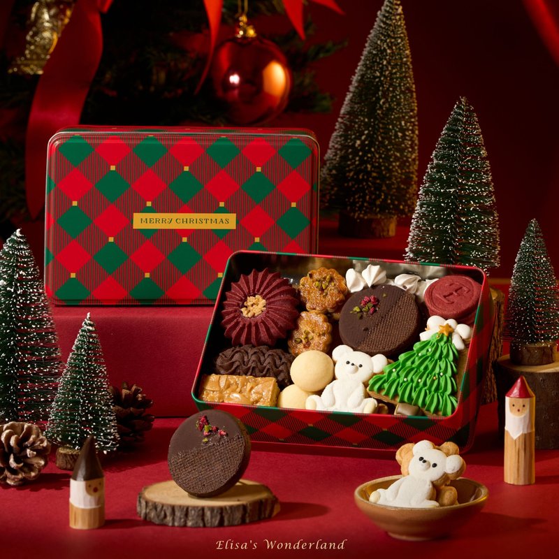 【紅格雪熊】聖誕限定餅乾禮盒 - 手工餅乾 - 新鮮食材 綠色