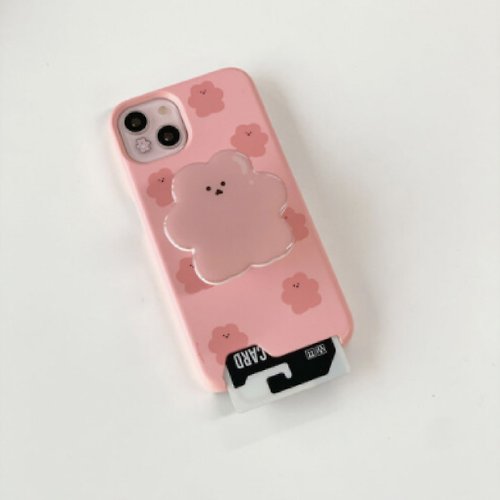 Chanibear 韓國文創 Chanibear Phone case - card option, color pink 卡位 订制手机壳很结实。