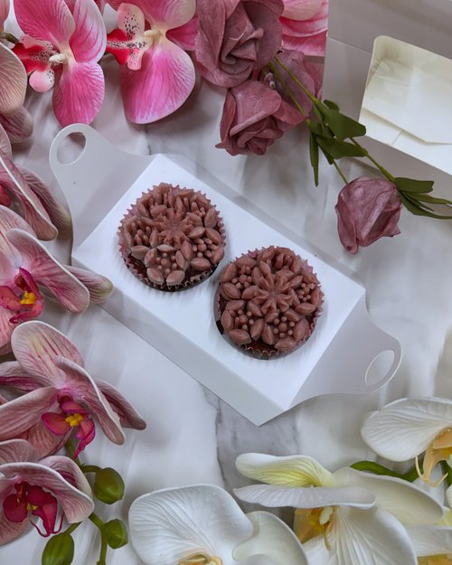 Flat 135 AY baker 紅麴口味玫 叢林小花 韓式裱花杯子蛋糕 cupcake