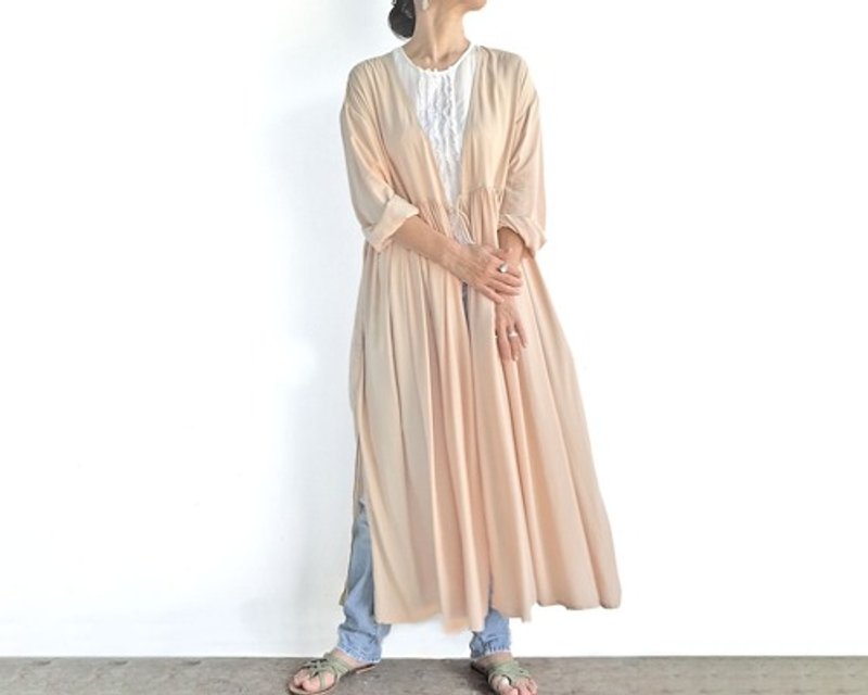 Pinkoi 代購 - 薄型人造絲心型禮服裙（米色） - 洋裝/連身裙 - 棉．麻 