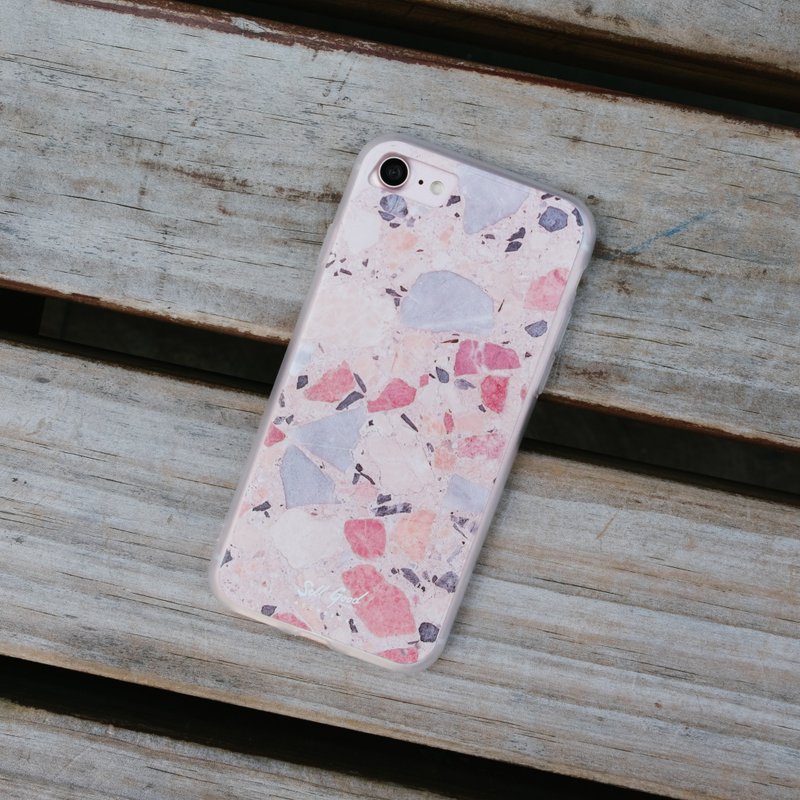原創粉紅磨石 iPhone Samsung 手機保護殼 硬殼 透明軟邊 - 手機殼/手機套 - 矽膠 粉紅色
