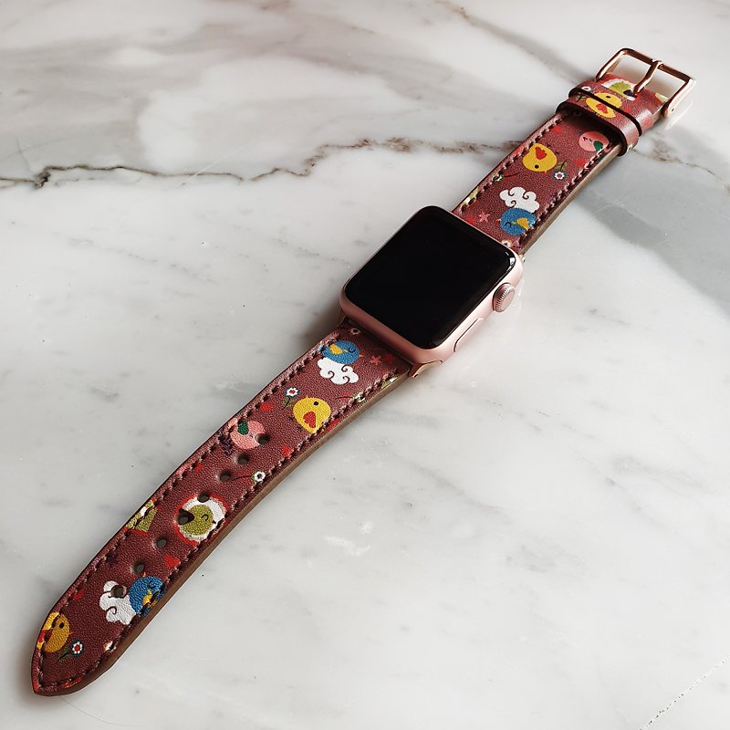 Apple Watch Band 38mm 40mm 42mm 44mm - สายนาฬิกา - หนังแท้ สีนำ้ตาล