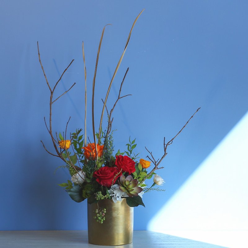 不滅の花のテーブルの植木鉢の花/カササギの朱色のテーブルの花/カスタマイズされた非枯れた花のギフト/ドライフラワーのギフト - ドライフラワー・ブーケ - 寄せ植え・花 多色