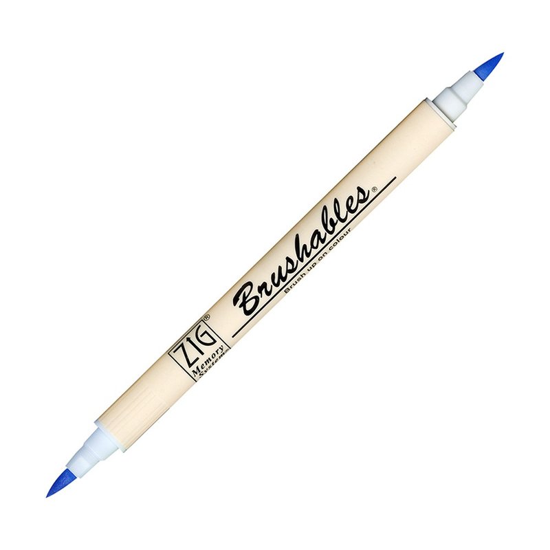 [Kuretake Japanese Kuretake] ZIG two-color soft brush marker pen baby blue MS-7700-302 - อุปกรณ์เขียนอื่นๆ - สี สีน้ำเงิน