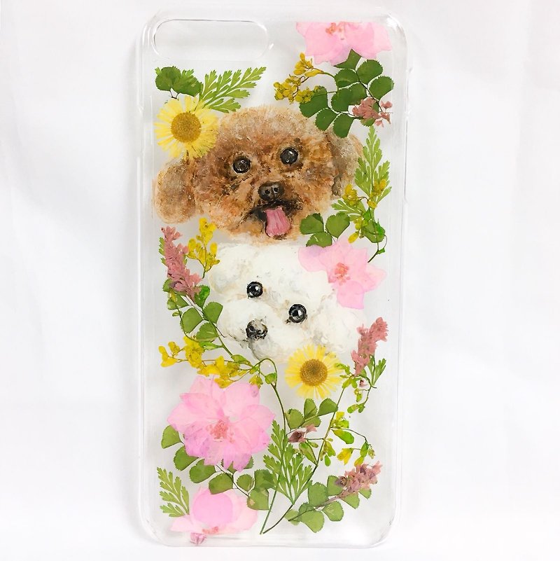 Exclusive order-Taiwan free shipping hand-painted animal X pressed flower phone case - เคส/ซองมือถือ - พืช/ดอกไม้ หลากหลายสี