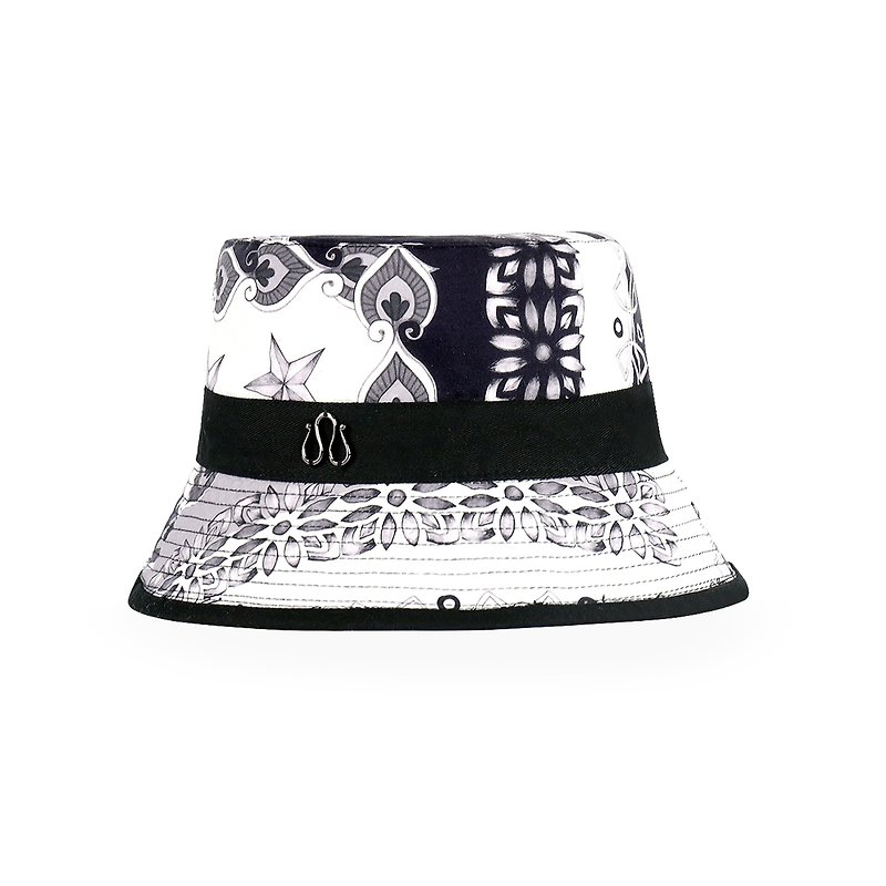 Mystery Unisex Double-Sided Bucket Hat (Black and Blue) - Hats & Caps - Other Materials Black