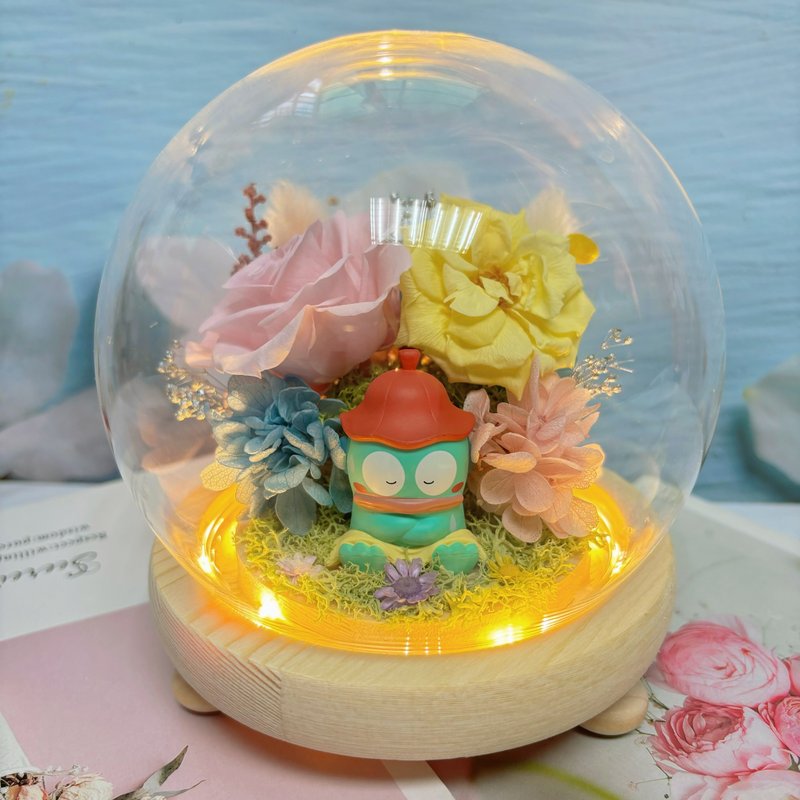 24hr shipment [Mermaid Hanton] Sanrio/preserved flowers/dried flowers/night light/glass cup cover - ช่อดอกไม้แห้ง - พืช/ดอกไม้ 