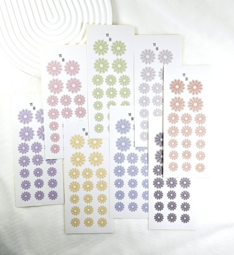 Embroidered Flower Deco Sticker - สติกเกอร์ - กระดาษ หลากหลายสี