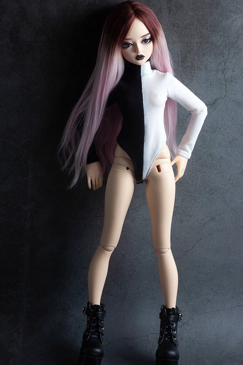 Fairyland Minifee MSD BJD Clothes - Black & white bodysuit - ของเล่นเด็ก - วัสดุอื่นๆ หลากหลายสี