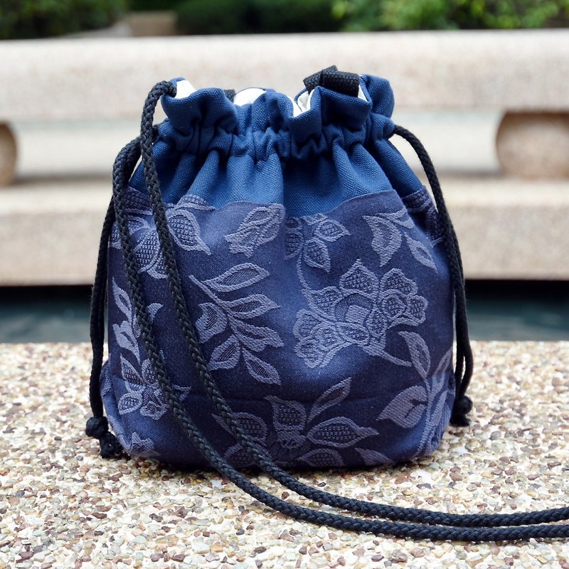 Silverbreeze ~ 3 in 1 Shoulder / Crossbody / Hand Strap Bucket Bag ~ Peony (A30) - Messenger Bags & Sling Bags - Cotton & Hemp Blue