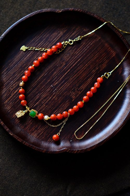 Angel's tears 天使之淚 Jewelry Design 10mm天然川料南紅瑪瑙 碧玉和田玉蓮蓬設計單圈手串手鍊s