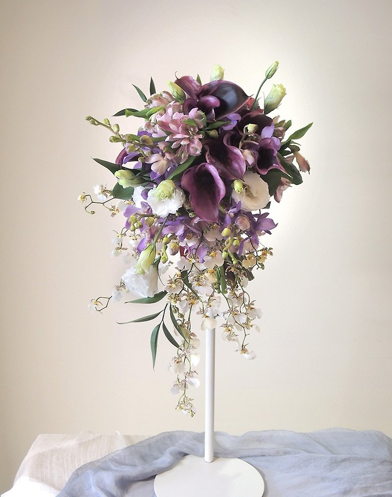 [Flowers] Gradient vine purple elegant white calla lily water drop flower bouquet - Other - Plants & Flowers Purple
