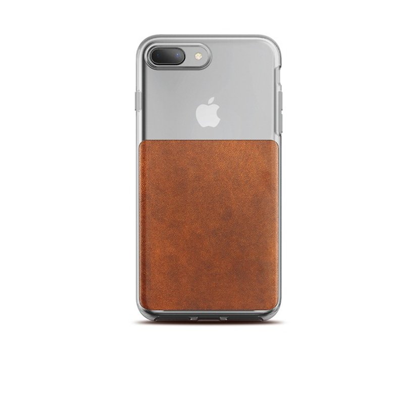 US NOMADxHORWEEN iPhone 8 / 7 Plus transparent back cover leather drop protection case - Phone Cases - Genuine Leather Brown