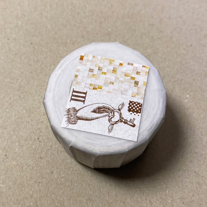 我們的故事- 3cm標籤貼紙 - 紙膠帶/和紙/PET - 紙 卡其色