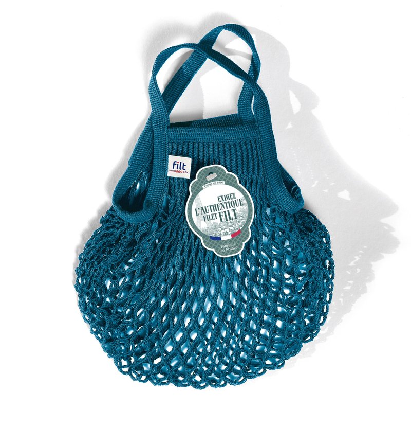 French Filt mesh bag Bleu Aquarius - Handbags & Totes - Cotton & Hemp 