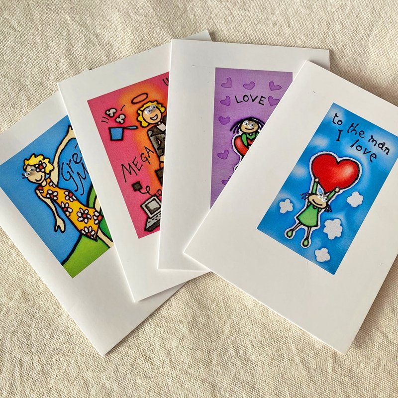 英國手工母親節 小眼睛卡片 / Shelley Faye Lajay / 最親愛的人 - 卡片/明信片 - 紙 多色