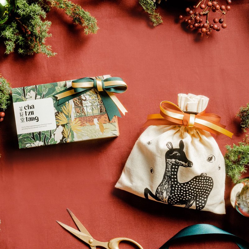 茶籽堂【雙倍心意】2023年度版畫隨身禮 & 小鹿袋旅行組 - 沐浴乳/沐浴用品 - 植物．花 綠色