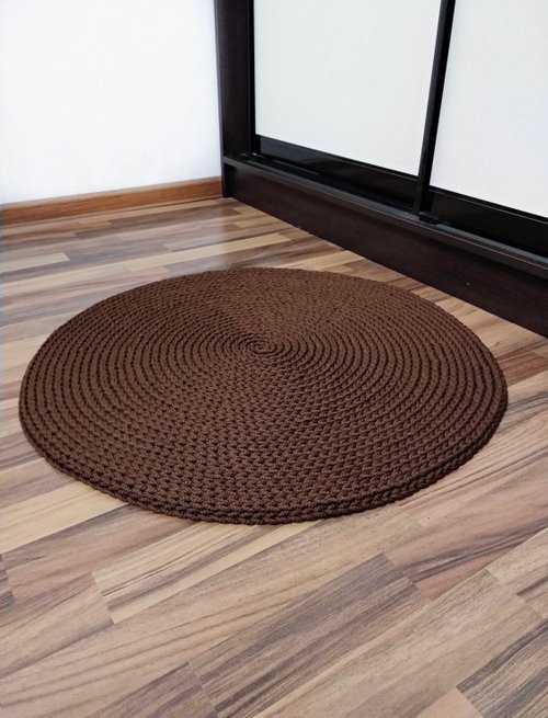 OgilHandMade Round rug size 120 cm Crochet handmade rug Floor Mat