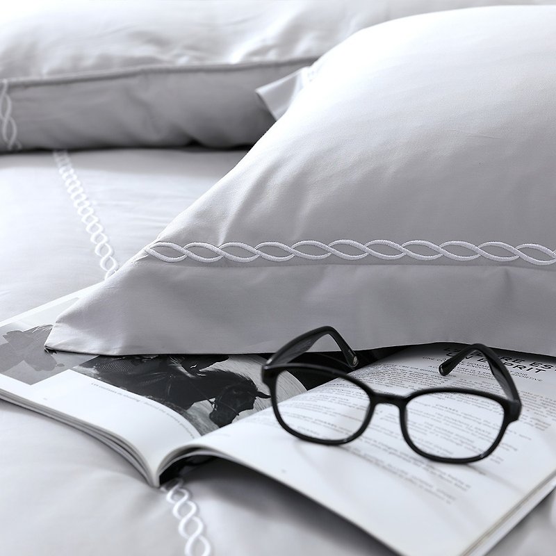 (Extra large) return true - elegant gray - high quality 60 cotton dual-use bed pack four-piece group [6 * 7 feet King] - เครื่องนอน - ผ้าฝ้าย/ผ้าลินิน สีเทา