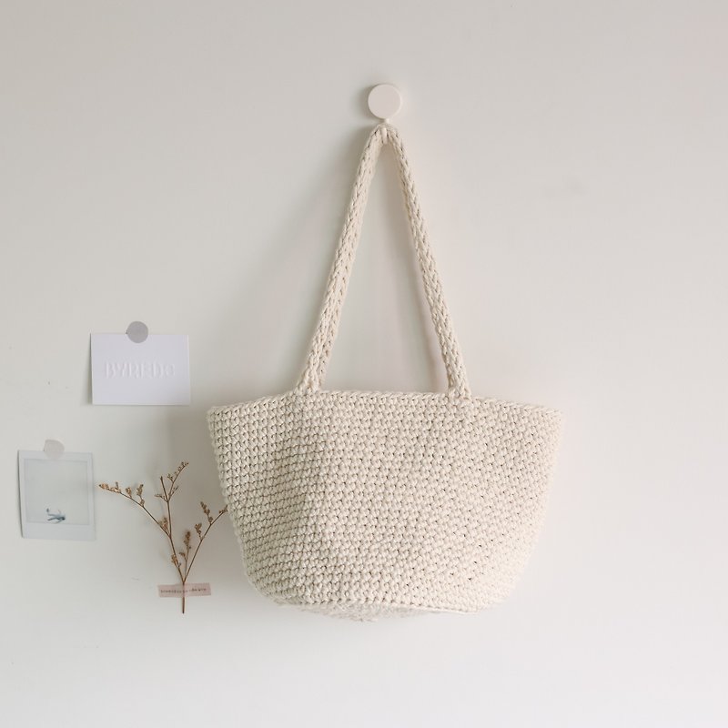 ผ้าฝ้าย/ผ้าลินิน กระเป๋าถือ - Grayareamade  crochet long strap handbag  กระเป๋าเชือกถักสายยาว