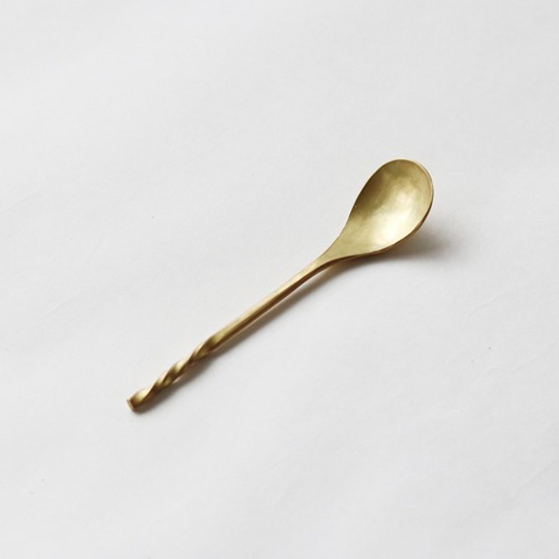 brass sugar spoon spiral - Cutlery & Flatware - Copper & Brass Gold