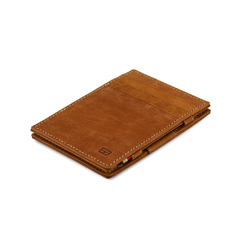 Belgium GARZINI flip wallet / minimalist / light brown - Wallets - Genuine Leather Khaki