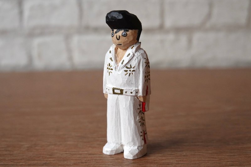 Wooden Figure Elvis - 公仔/玩偶 - 木頭 白色