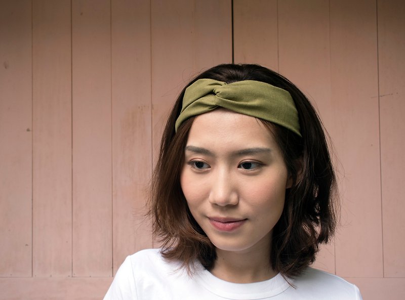 Valentines Gift - Green Linen Headband - Headbands - Cotton & Hemp Green
