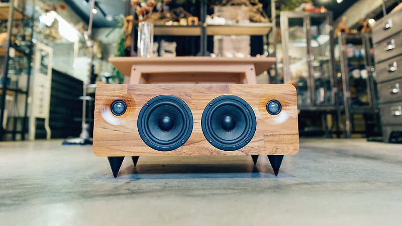 MINFORT MIN7: The Multi-function Handmade Wooden Speaker (Teak) - ลำโพง - ไม้ 