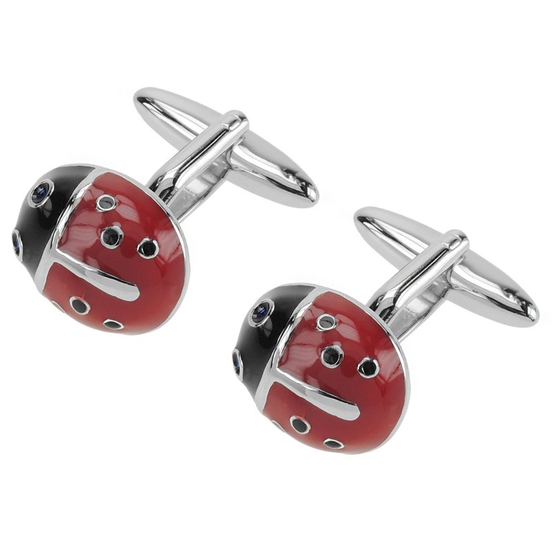 Ladybug Cufflinks - กระดุมข้อมือ - โลหะ สีแดง