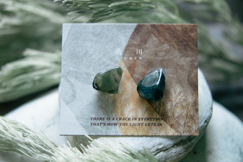 CRACK | 礦物系耳環 |  EARRINGS - 耳環/耳夾/耳骨夾 - 玉石 綠色