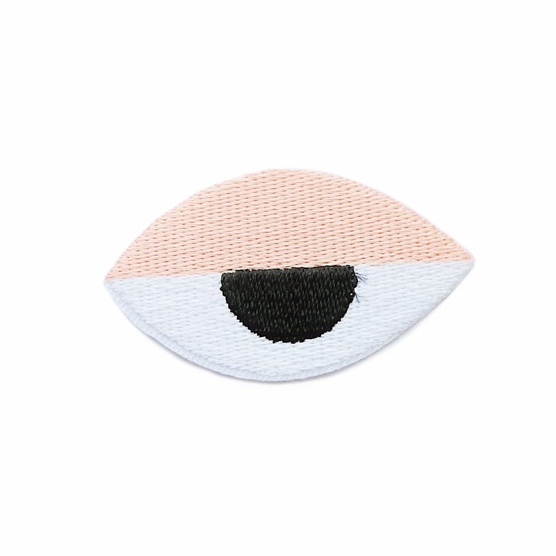 かわいい目刺繍パッチ - バッジ・ピンズ - 刺しゅう糸 ホワイト