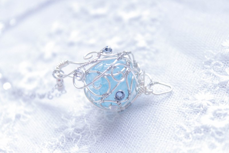 *Lilu Na Story*Spirit Series -2 crystal necklace - สร้อยคอ - โลหะ สีน้ำเงิน