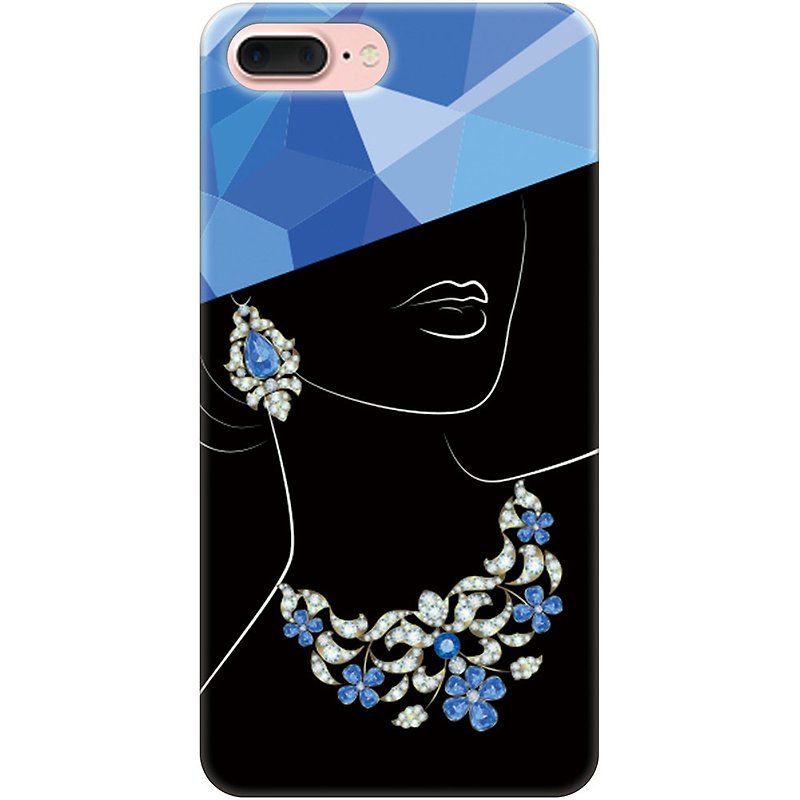 新年デザイナー -  []「iPhone」のハードシェルの-3Dダイヤモンドネックレスフルバージョン、AF14 * - スマホケース - プラスチック ブルー