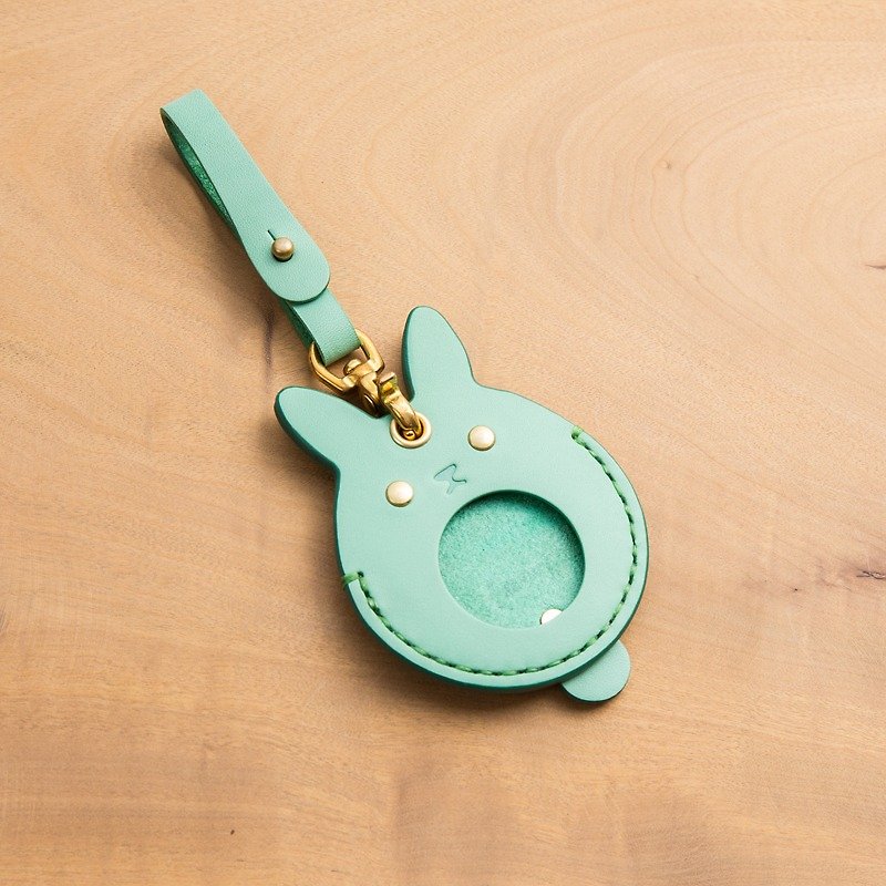 動物系列- Gogoro鑰匙皮套(湖水綠-兔子) - 鑰匙圈/鎖匙扣 - 真皮 綠色