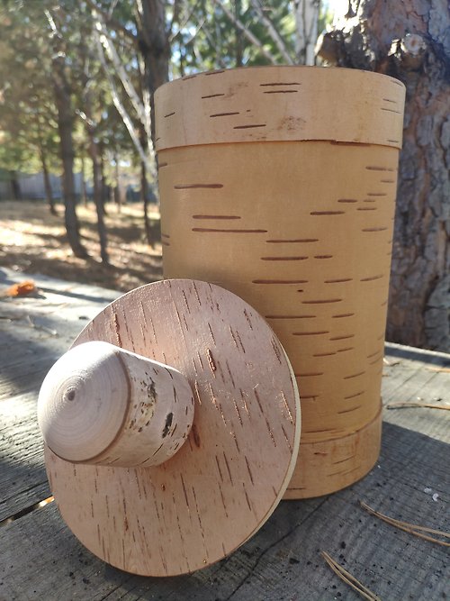 Birch bark Birch bark box, birch bark canister, tea box