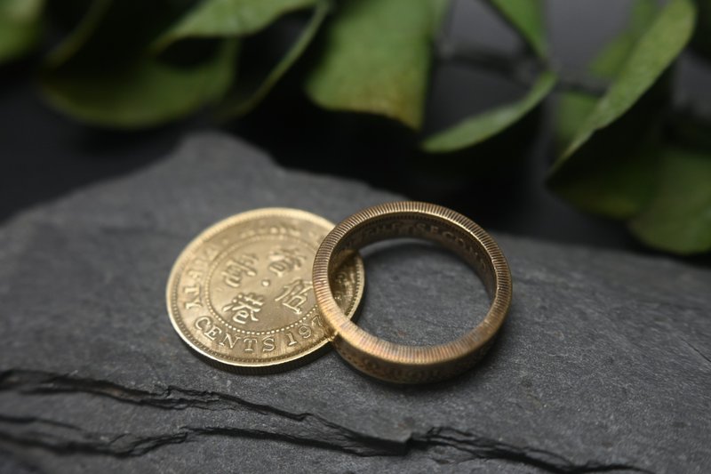 Hong Kong old five cent coin ring - General Rings - Other Metals Silver