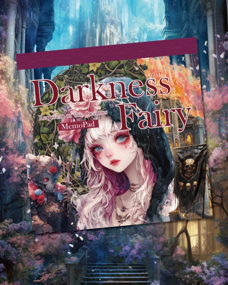 DarknessFairy箔押しメモパッド - 筆記本/手帳 - 紙 藍色