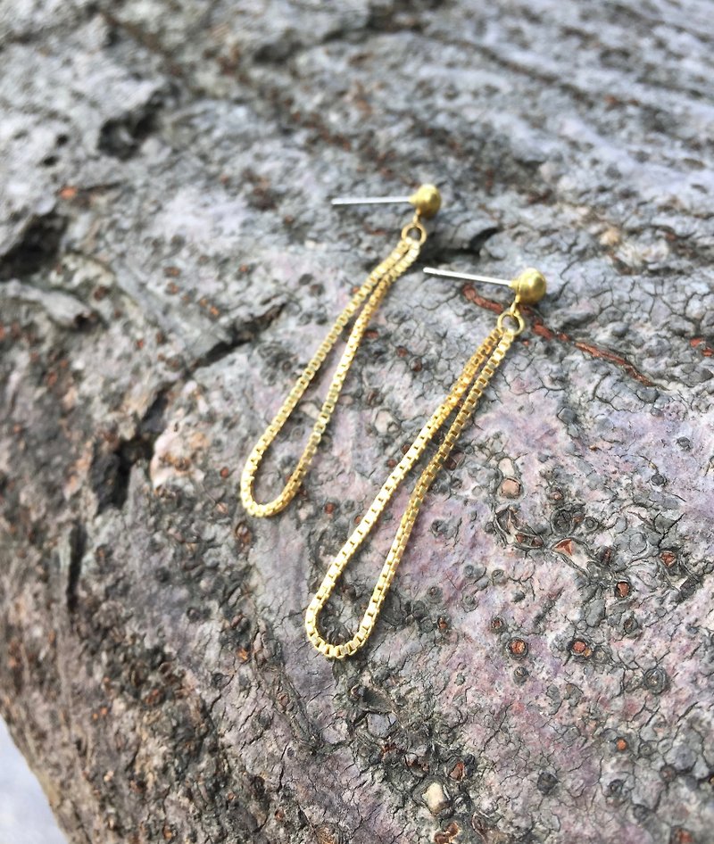 Brass drip earrings can be changed free of charge - Earrings & Clip-ons - Other Materials Gold